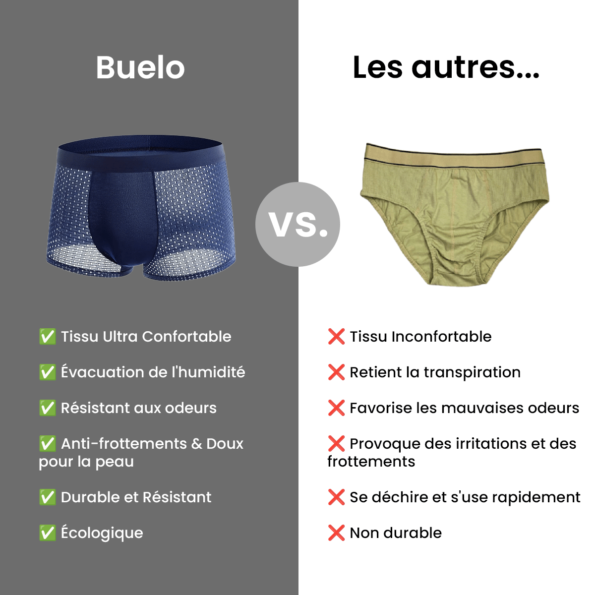 Boxers en Fibre de Bambou – Confort Absolu & Durabilité Garantie (Achetez 5, Recevez 5 GRATUITS!)